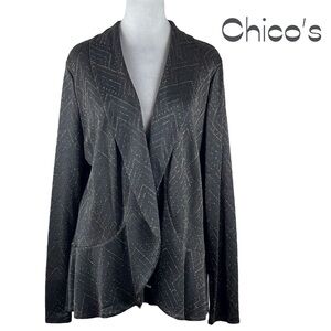 Chico’s Taupe Gold Party Event Glam Cardigan Jacket NWOT Size 12
